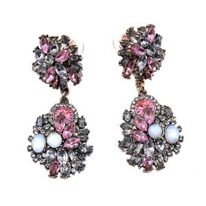 GE23 | Royal Pink Dangle Statement Earrings